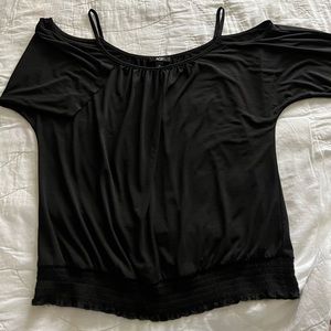 Black cold shoulder top